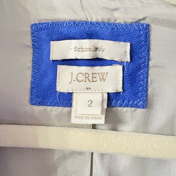 J CREW Royal Blue Linen Schoolboy Blazer Womens 2 Old Money Preppy Office Work - Picture 3 of 4